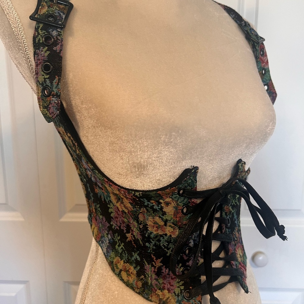 Dolls Kill Multicolor Lace-Up Corset Top - Picture 7 of 11